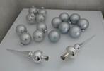 Kerstballen en decoratie zilver/grijs, Diversen, Kerst, Ophalen, Gebruikt