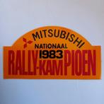 Oude sticker.   MITSUBISHI nationaal Rally Kampioen 1983., Verzamelen, Ophalen of Verzenden, Zo goed als nieuw, Overige typen