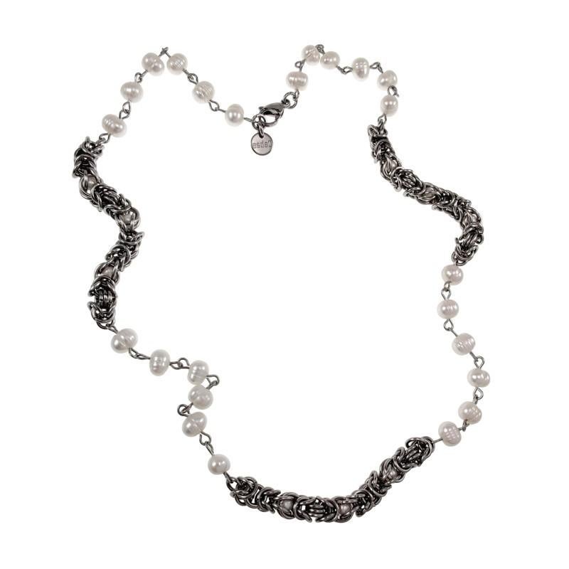 Parelketting Byzantijnse Schakelketting RVS Zoetwaterparels, Sieraden, Tassen en Uiterlijk, Kettingen, Overige materialen, Birgitta-Gracht 33, 6465 EL Kerkrade, Nederland