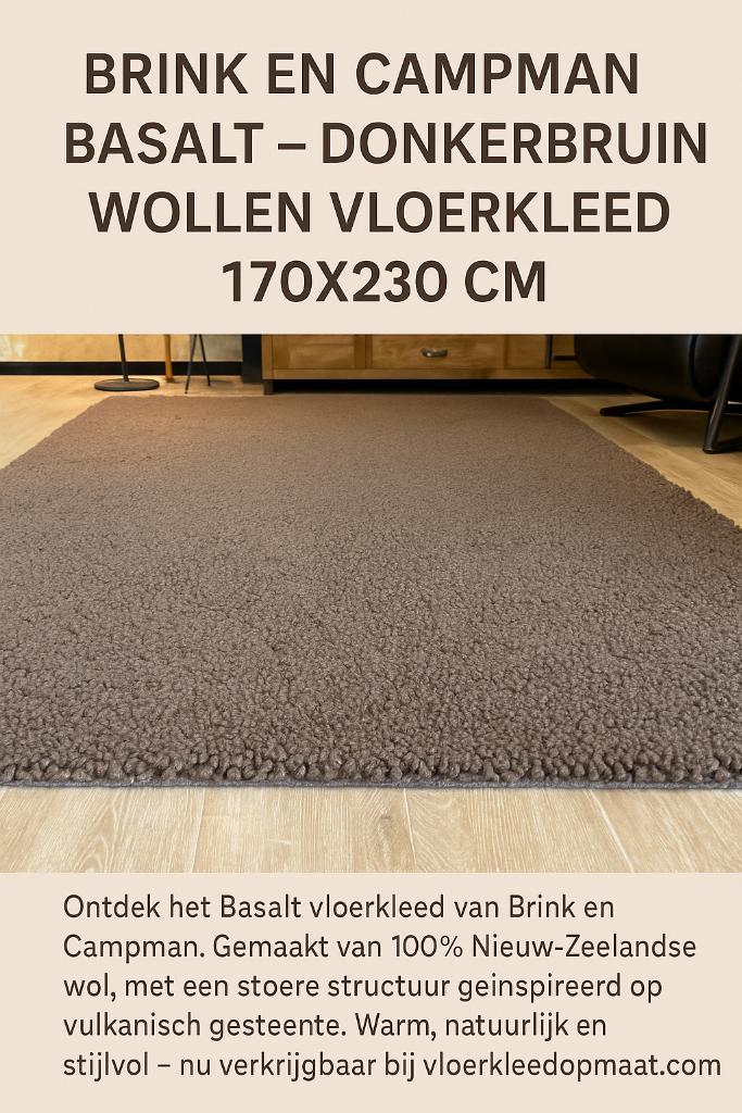 Brink en Campman Basalt – 170x230 – 100% Wol – €599, Huis en Inrichting, Stoffering | Tapijten en Kleden, Nieuw, 150 tot 200 cm