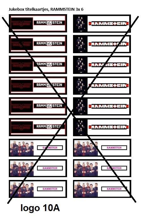 JUKEBOXEN, (HARD) ROCK band logo titelkaartjes,  45 rpm box, Verzamelen, Automaten | Jukeboxen, Nieuw, Overige merken, 1950 tot 1960