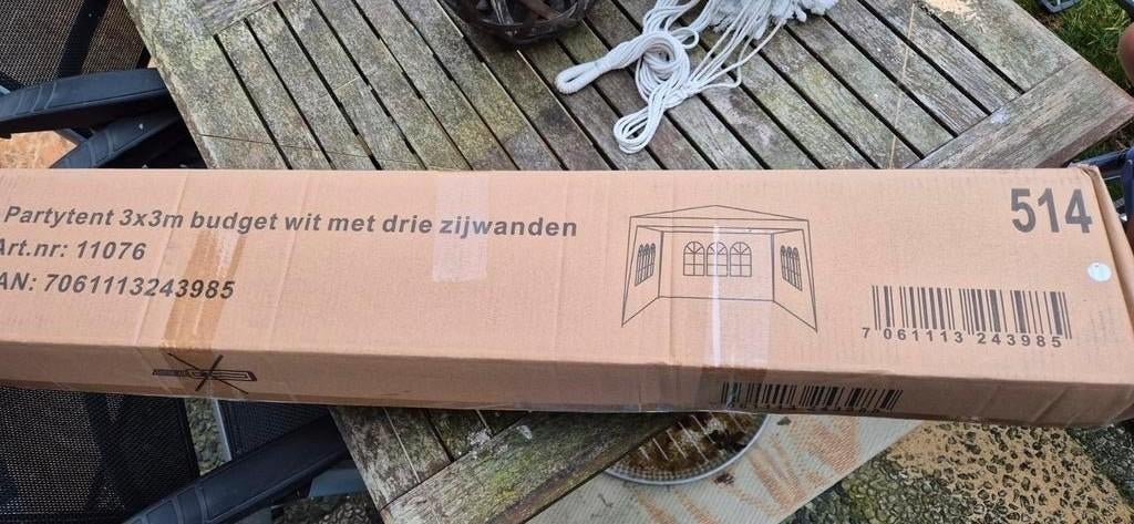 Partytent 3x3m wit - Nieuw in doos!, Tuin en Terras, Partytenten, Partytent, Minder dan 4 meter, Nieuw, 2 meter of meer