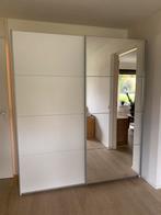 Witte Kledingkast Schuifdeuren Spiegel - Hang-legkast, Ophalen, Overige materialen, 200 cm of meer, 150 tot 200 cm