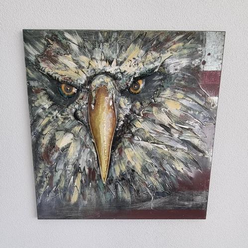 3D metalen schilderij – Abstracte adelaar – 80x80 cm, Antiek en Kunst, Kunst | Schilderijen | Abstract, Ophalen