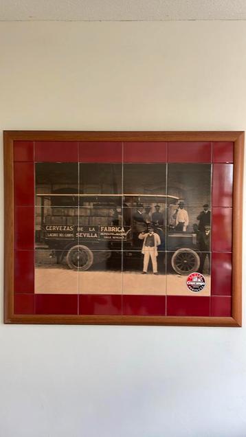 Ingelijste Cruzcampo tegeltableau (109 x 89 cm) beschikbaar voor biedingen