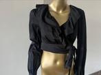 Overslag crop blouse/top zwart, Kleding | Dames, Tops, NA-KD, Zwart, Nieuw, Ophalen of Verzenden