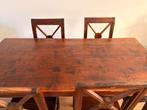 Eetkamer tafel met stoelen, Huis en Inrichting, Complete eetkamers, Ophalen, Gebruikt, Koloniaal, 4 tot 6 stoelen
