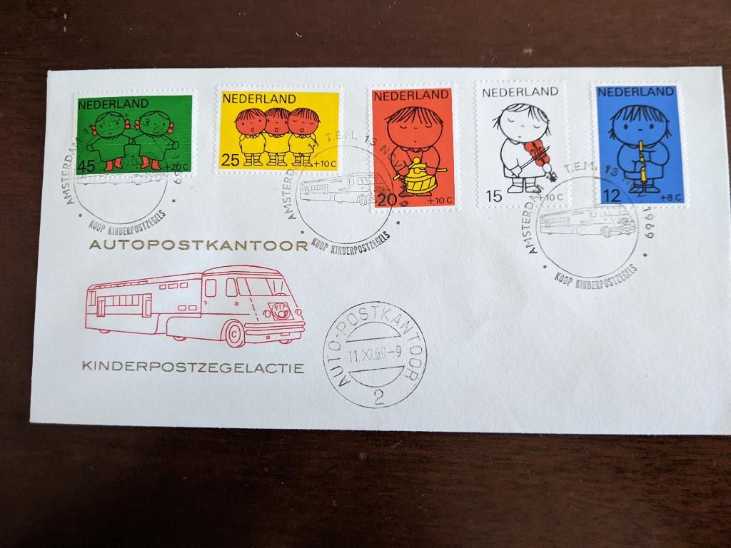 NL 1969; Env. KINDERPOSTZEGELACTIE AMSTERDAM LEES, Postzegels en Munten, Verzenden, Envelop