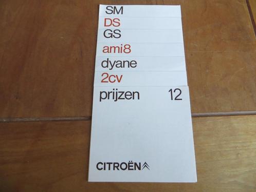 prijslijst Citroen personenauto's, bestelauto per 1-1-1972, Boeken, Auto's | Folders en Tijdschriften, Zo goed als nieuw, Citroën