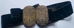 Antieke kleding accessoire fluwelen ceintuur & dubbele GESP, Antiek en Kunst, Ophalen of Verzenden, Dames