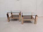 Vintage Belgro Chrom tafel eclectisch bijzettafel messing, Huis en Inrichting, Tafels | Bijzettafels, Minder dan 45 cm, Minder dan 55 cm
