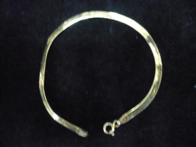 14 karaat gouden armband 19.5 cm - 2.6 gram breed ca. 4 mm, Ophalen of Verzenden, Zo goed als nieuw, Goud, Goud