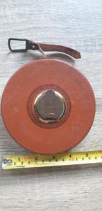 Ahrend meetlint 20mtr vintage leder en messing, Antiek en Kunst, Antiek | Gereedschap en Instrumenten, Ophalen of Verzenden
