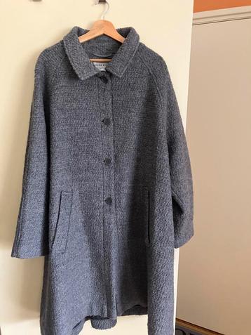 Elegante grijze wollen jas van Laura Kent. Maat 46/48 (XL) beschikbaar voor biedingen