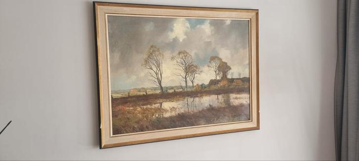 Gerard Krol Schilderij Enschede - 70x90cm, Antiek en Kunst, Kunst | Schilderijen | Klassiek, Ophalen of Verzenden