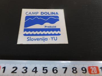 sticker Slovenija YU  Prebold Camp DOLINA Yogoslavia  beschikbaar voor biedingen