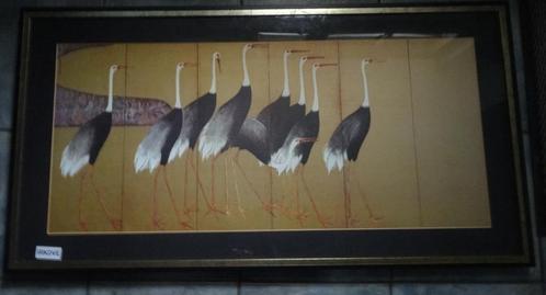 KRAANVOGELS IN LIJST * Japan Gesigneerd *, Antiek en Kunst, Kunst | Schilderijen | Klassiek, Ophalen of Verzenden