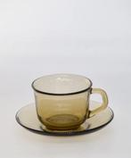 Vintage 3-delige set kop en schotel – Arcoroc Rookglas, Huis en Inrichting, Ophalen of Verzenden, Nvt, Overige stijlen, Kop(pen) en/of Schotel(s)