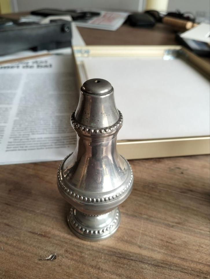 Vintage Engels Verzilverd Zoutvaatje, Antiek en Kunst, Antiek | Tin, Ophalen of Verzenden