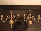 Antieke Messing Wandkandelaars - Prachtig Paar, Antiek en Kunst, Antiek | Kandelaars, Ophalen of Verzenden, Koper of Brons