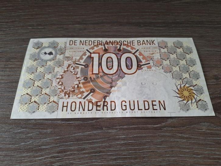 Mooi biljet 100 gulden Steenuil, 1992, Postzegels en Munten, Bankbiljetten | Nederland, 100 gulden, Ophalen of Verzenden