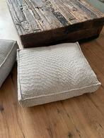 2x Beige lichtgrijze rib ligkussens van Designed by Lotte., Ophalen, Zo goed als nieuw