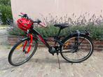 Stoere jongensfiets Rood, met bijpassende helm, Ophalen, Gebruikt, 24 inch, Handrem