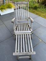 Deckchair teak ligstoel izgs inklapbaar, Tuin en Terras, Tuinstoelen, Inklapbaar, Teakhout, Gebruikt, Ophalen