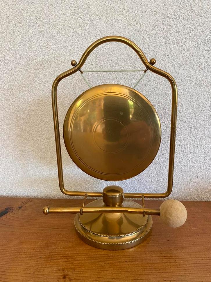 Tafelgong messing vorige eeuw, Antiek en Kunst, Antiek | Koper en Brons, Koper, Ophalen of Verzenden