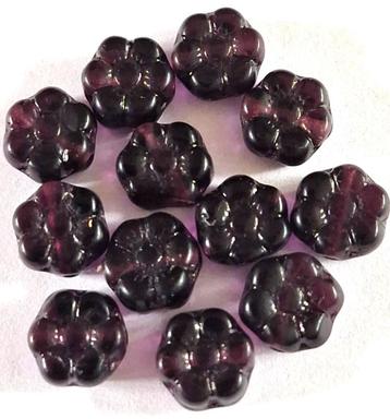 Tsjechische bordeaux bloem glas kralen 7 mm beschikbaar voor biedingen