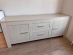 dressoir licht eiken onbeschadigd met 2 deurtjes en 2 lades, Ophalen, Gebruikt, 200 cm of meer, 25 tot 50 cm