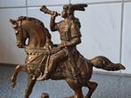 Prachtig vintage beeld Heraut te paard, Antiek en Kunst, Antiek | Koper en Brons, Ophalen of Verzenden