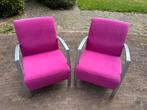 Montel twee roze stoelen fauteuils, Ophalen, 75 tot 100 cm, Zo goed als nieuw, Metaal
