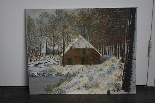 Schilderij van een Hollandse boerderij van Prins, Antiek en Kunst, Kunst | Schilderijen | Klassiek, Ophalen of Verzenden