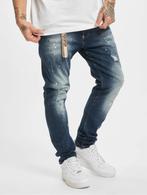 2Y Premium spijkerbroek slimfit jeans W30 destroyed details, W32 (confectie 46) of kleiner, Gedragen, Blauw, Ophalen of Verzenden