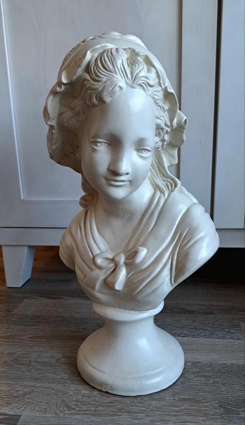 Borstbeeld Jonge Vrouw met Hoed, Antiek en Kunst, Kunst | Beelden en Houtsnijwerken, Ophalen