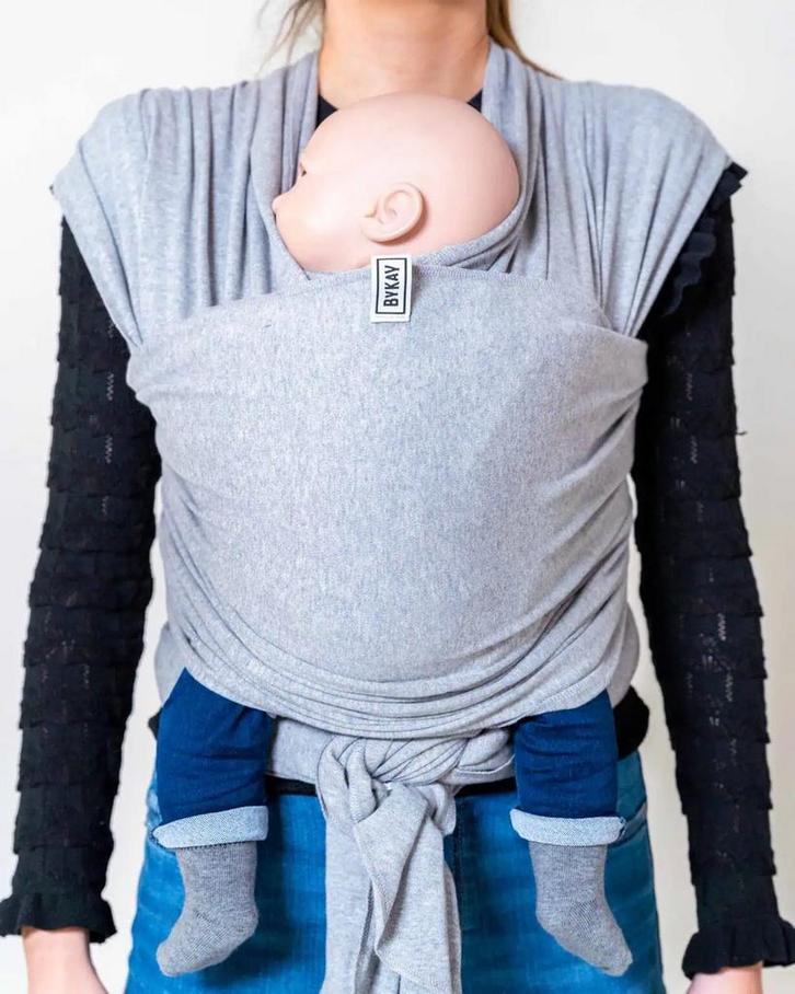 ByKay Draagdoek Stretchy Wrap Classic Grijs, Kinderen en Baby's, Babydragers en Draagdoeken, Zo goed als nieuw, Draagdoek, Buik