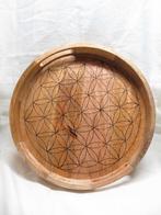 Houten dienblad / altaarbord / grid flower of life, Ophalen of Verzenden, Nieuw, Rond, Hout