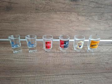 Vintage 6 borrelglaasjes retro beschikbaar voor biedingen