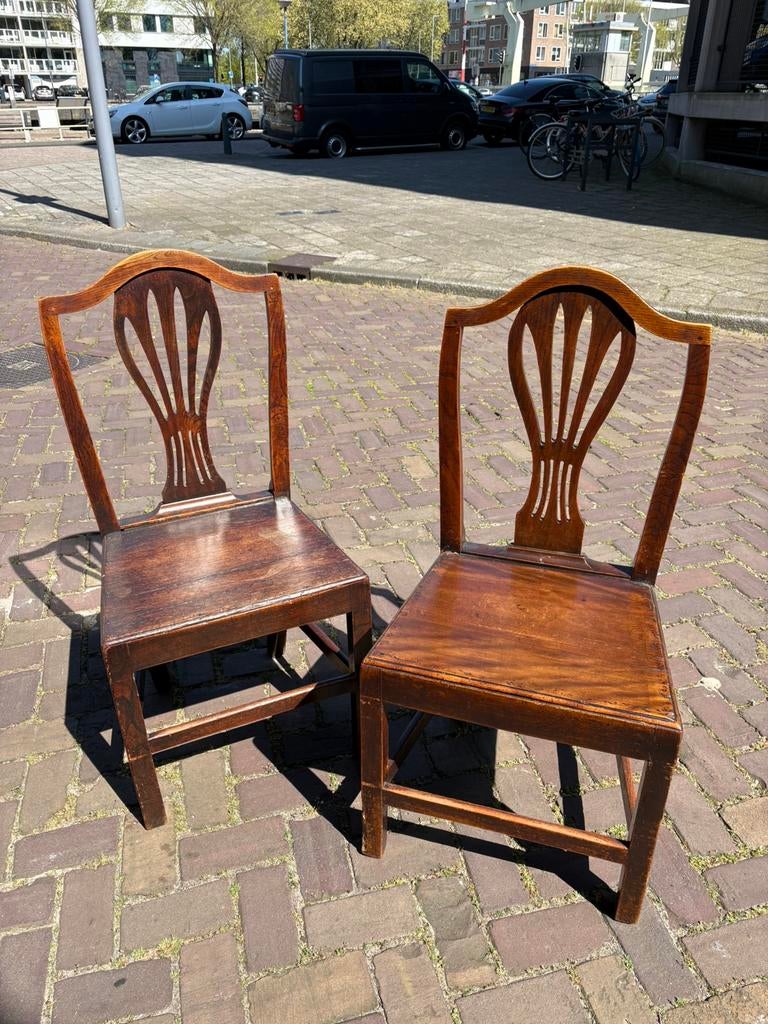 5 Antieke Engelse Eetkamer Stoelen, Ophalen