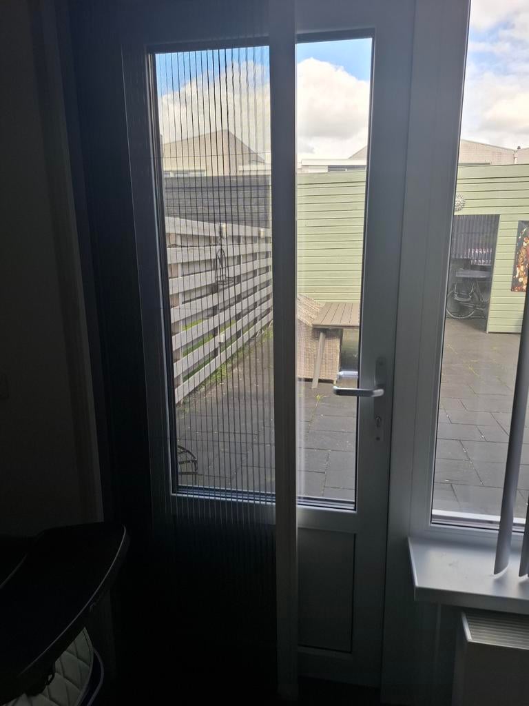 Unilux plissé hordeur, 215cm hoog, schuift naar rechts, Doe-het-zelf en Verbouw, Deuren en Horren, Ophalen, Kunststof, Gebruikt