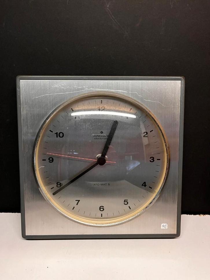 24) Retro Junghans ATO-MAT S wandklok, Huis en Inrichting, Woonaccessoires | Klokken, Gebruikt, Wandklok, Analoog, Ophalen of Verzenden