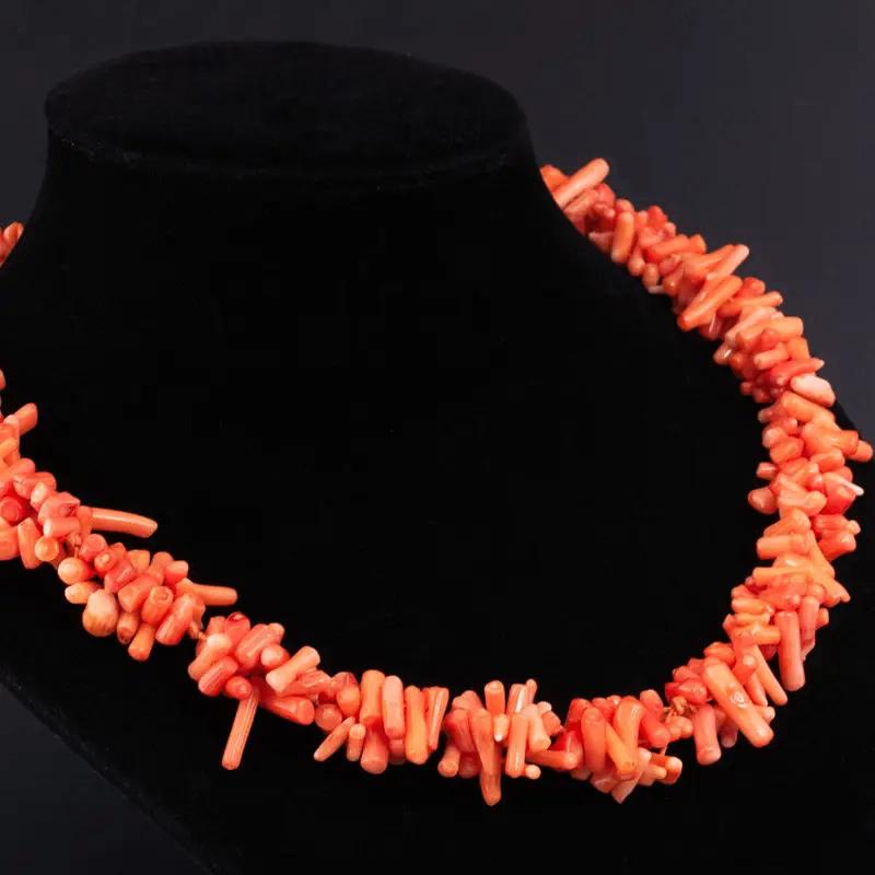 Handgemaakt Koralen Collier "Coral Reef" – Natuurlijk Koraal, Verzenden, Nieuw, Rood, Steen of Mineraal