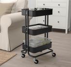 2 Râskog trolley roltafel zwart Ikea, Ophalen, Zo goed als nieuw