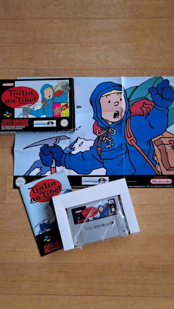 Kuifje in Tibet - Super Nintendo (SNES) - Nieuw in doos, Spelcomputers en Games, Games | Nintendo Super NES, Avontuur en Actie