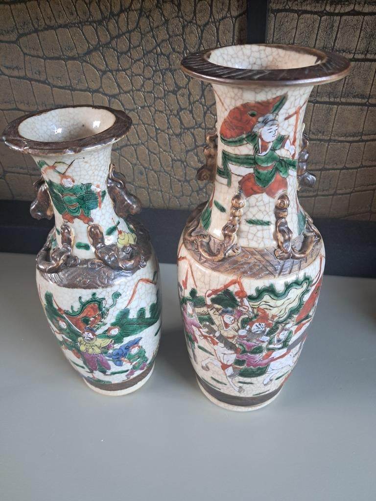 Set van 2 antieke Chinese Nanking vazen, Ophalen of Verzenden