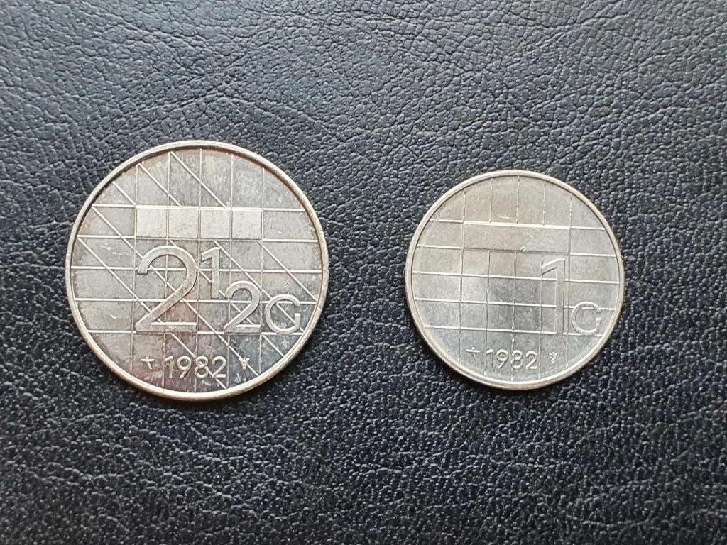 1 gulden 1980 en 2.5 Gulden 1980 dubbelportret, Ophalen of Verzenden, Koningin Juliana, 2½ gulden, Setje