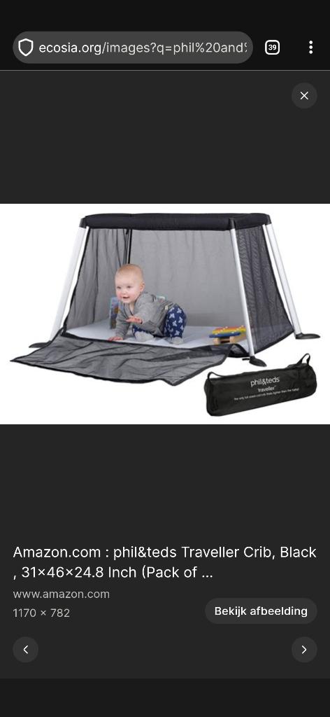 Phil and Teds campingbedje lichtgewicht geschikt voor reizen, Kinderen en Baby's, Babywiegjes en Ledikanten, Ophalen, Zo goed als nieuw
