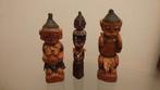 3 ged. aangekleede houten beeldjes van Afrikaanse stam., Ophalen of Verzenden