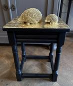 Super klein oud tafeltje, plantentafeltje zwart goud VdlM, Ophalen